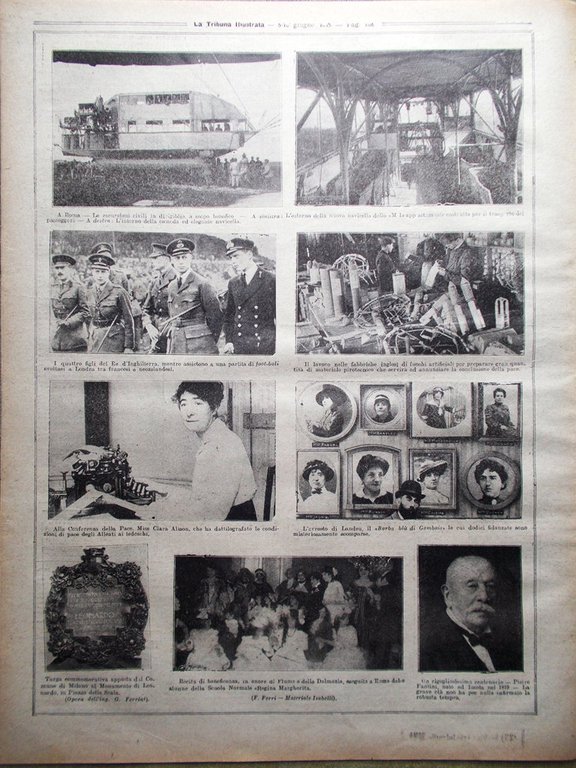 La Tribuna Illustrata 8 Giugno 1919 Russia Roma Dirigibile Football …