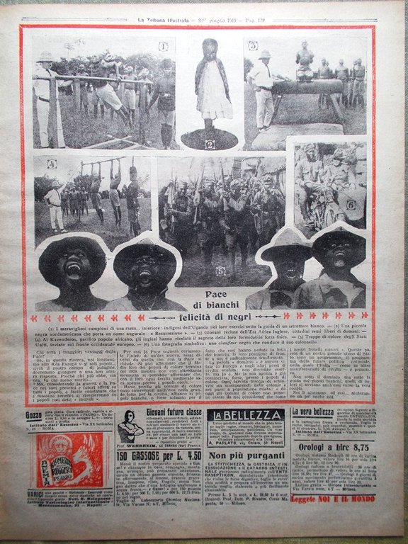 La Tribuna Illustrata 8 Giugno 1919 Russia Roma Dirigibile Football …