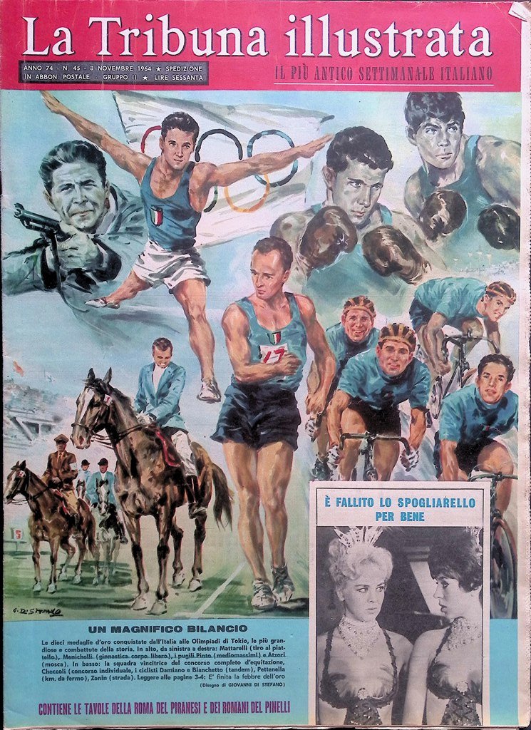 La Tribuna Illustrata 8 Novembre 1964 Olimpiadi Pinelli Sartre Napoleone …