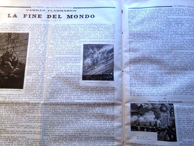 La Tribuna Illustrata 8 Ottobre 1893 Flammarion Fine del Mondo …