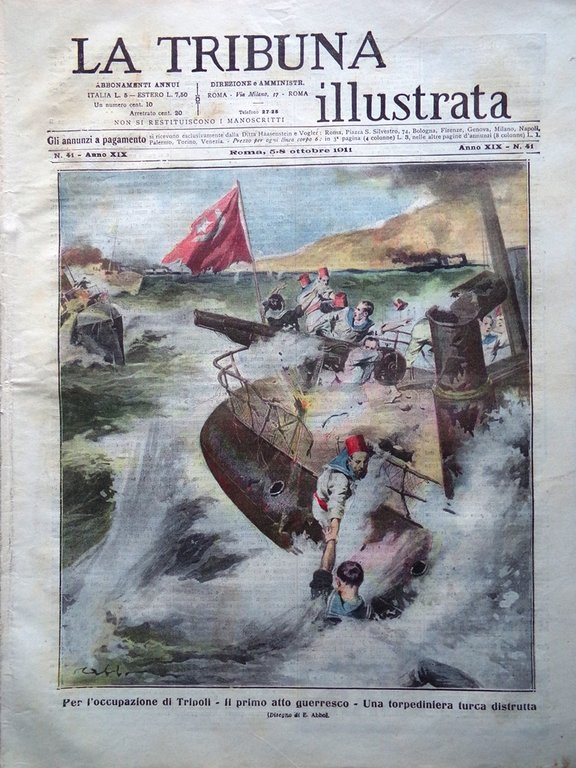 La Tribuna Illustrata 8 Ottobre 1911 Occupazione Tripoli Compagnie Salvataggio | Immagine Gallery 1