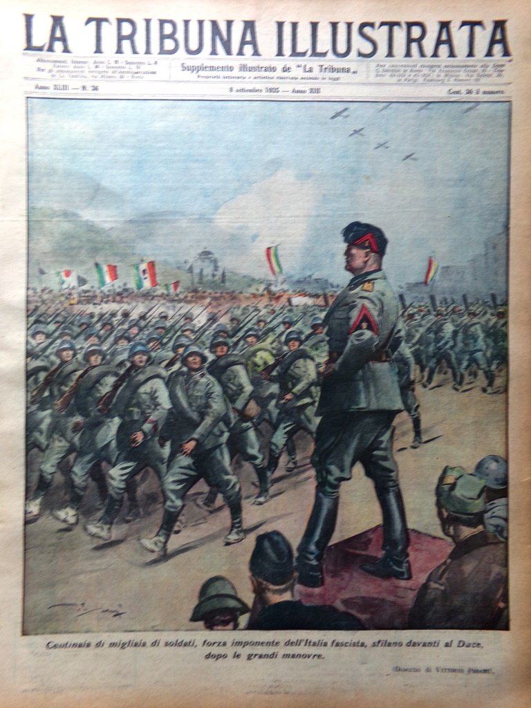 La Tribuna Illustrata 8 Settembre 1935 Duce Soldati Spedizione Giulietti …