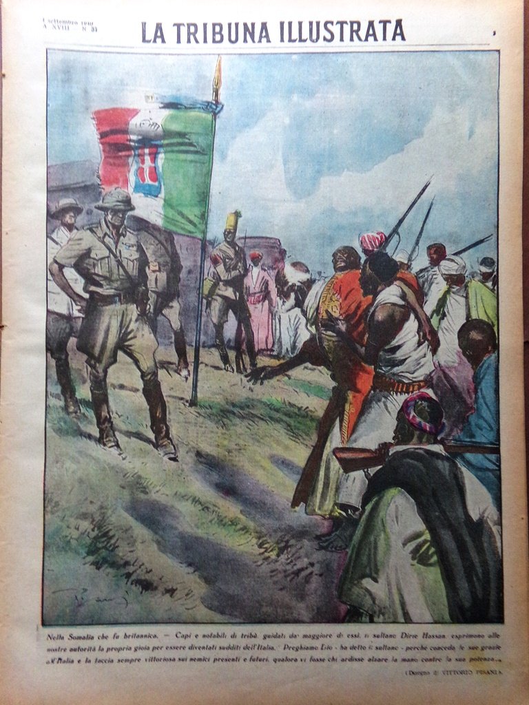 La Tribuna Illustrata 8 Settembre 1940 WW2 Somalia Grecia Aden …