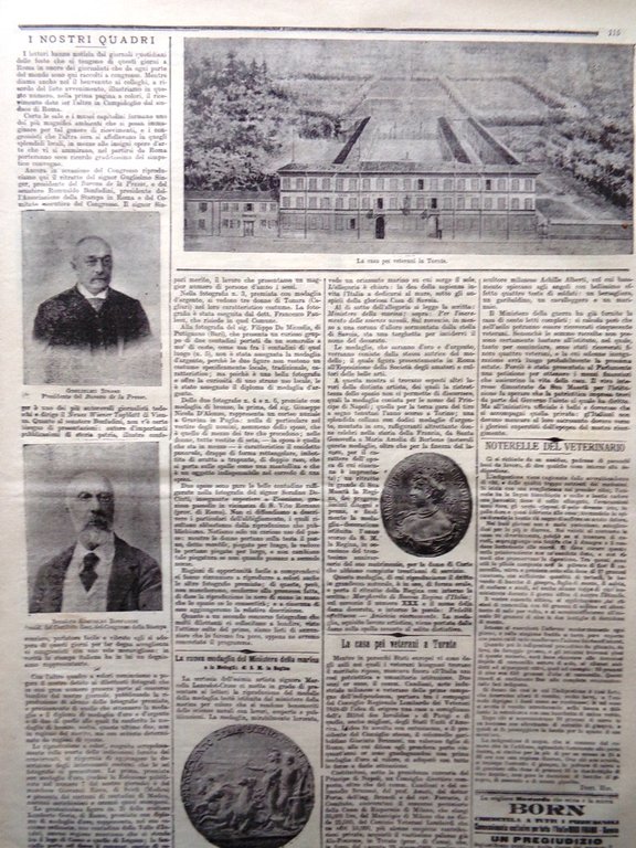 La Tribuna Illustrata 9 Aprile 1899 Congresso Stampa Roma Turate …
