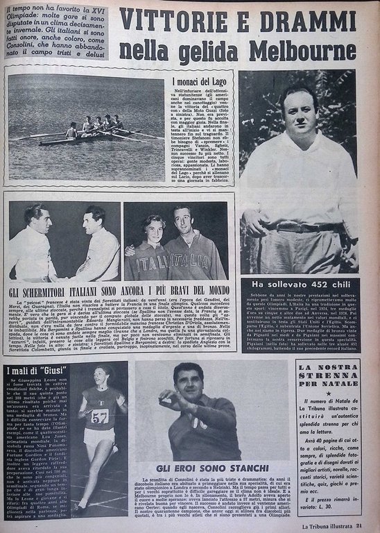 La Tribuna Illustrata 9 Dicembre 1956 Olimpiadi di Melbourne Siria …