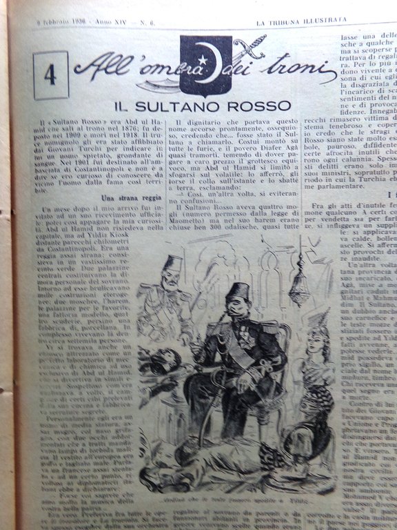 La Tribuna Illustrata 9 Febbraio 1936 Graziani Bottego Funerali Giorgio …