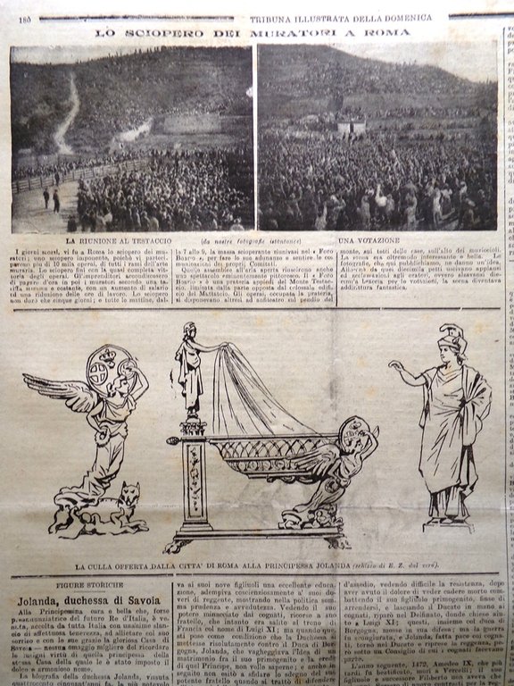 La Tribuna Illustrata 9 Giugno 1901 Jolanda di Savoia Sciopero …