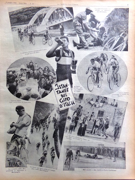 La Tribuna Illustrata 9 Giugno 1935 Giro d'Italia Hatry Acquedotto …
