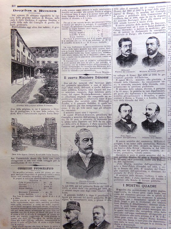 La Tribuna Illustrata 9 Luglio 1899 Processo Acciarito Ministero Francia …
