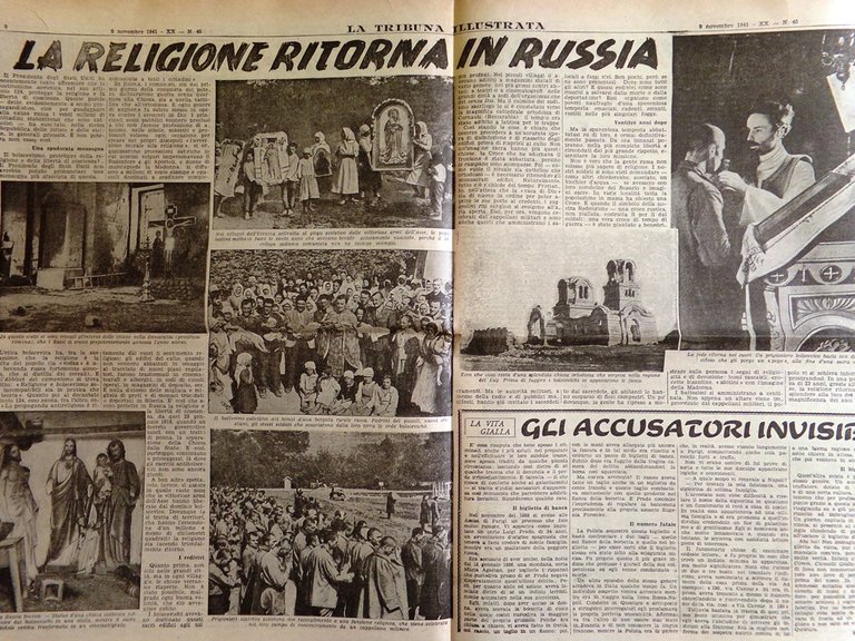 La Tribuna Illustrata 9 Novembre 1941 WW2 Religione in Russia …