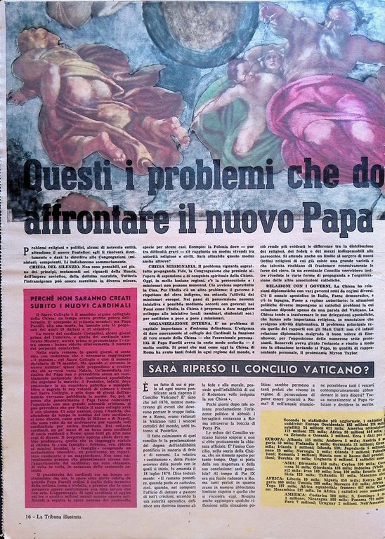 La Tribuna Illustrata 9 Novembre 1958 Giovanni XXIII Sophia Loren …