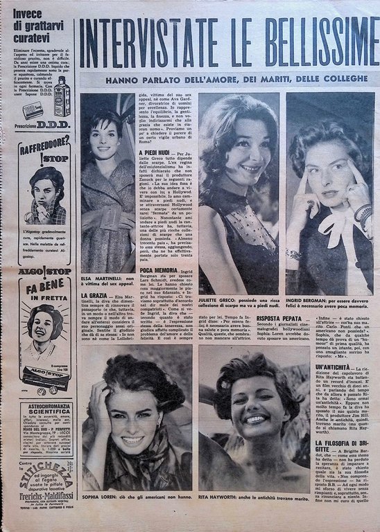 La Tribuna Illustrata 9 Novembre 1958 Giovanni XXIII Sophia Loren …