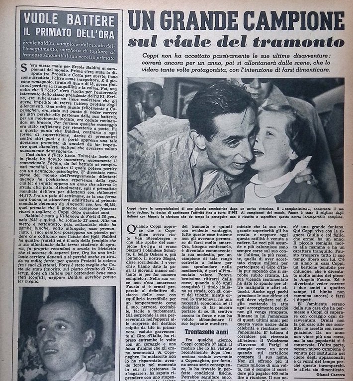 La Tribuna Illustrata 9 Settembre 1956 Bosch Irpinia Petrolio Coppi …