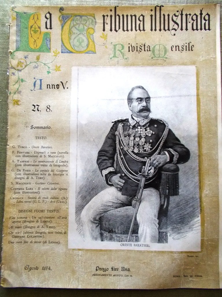 La Tribuna Illustrata Mensile Agosto 1894 Tokyo Baratieri Colantoni Città …