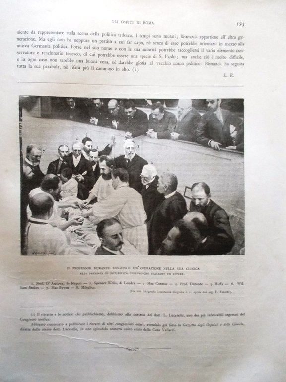 La Tribuna Illustrata Mensile Aprile 1894 Guido Baccelli Rudolf Virchow …