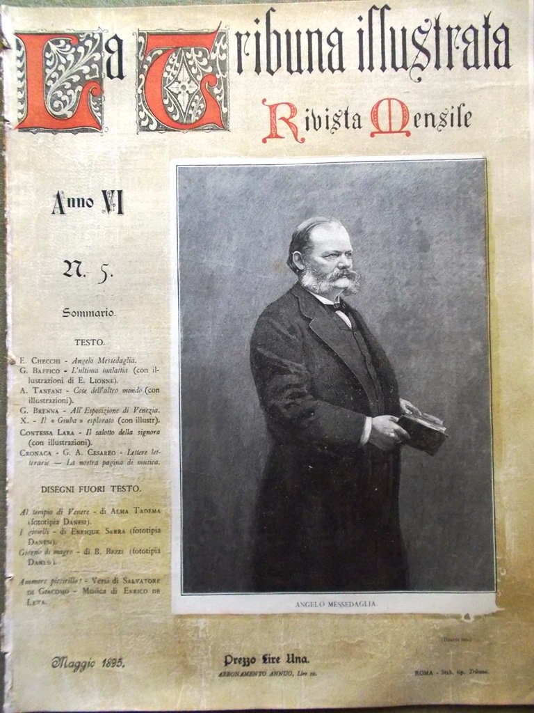 La Tribuna Illustrata Mensile Maggio 1895 Messedaglia Giuba Bottego Expo …