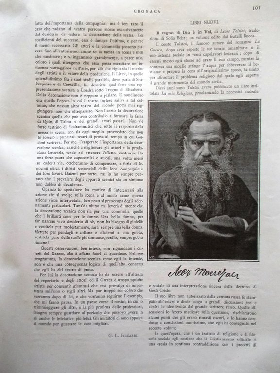 La Tribuna Illustrata Mensile Marzo 1894 Monteverde Turr Quaresima Tolstoi …