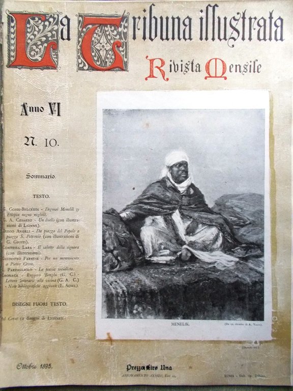 La Tribuna Illustrata Mensile Ottobre 1895 Menelik Colfiorito Cossa Socialista | Immagine Gallery 1