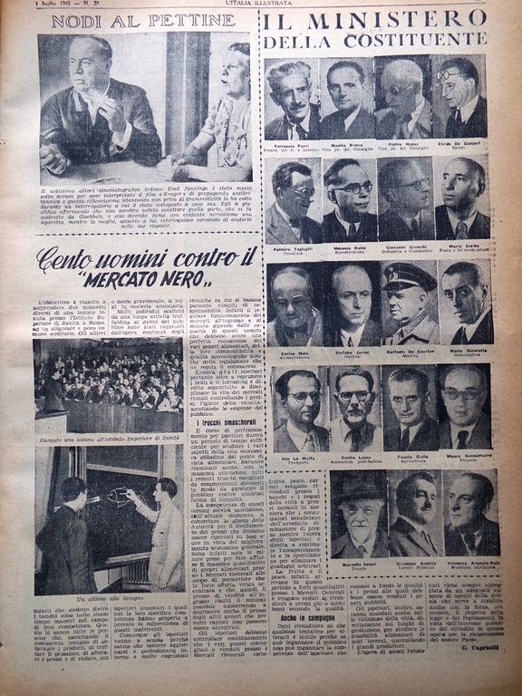 La Tribuna Italia Illustrata 1 Luglio 1945 WW2 Mercato Nero …