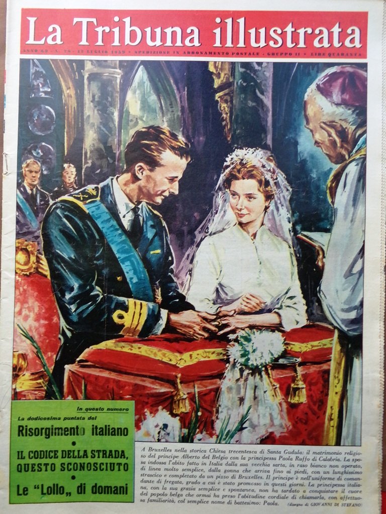 La Tribuna Italia Illustrata 12 Luglio 1959 Nozze Alberto Belgio …