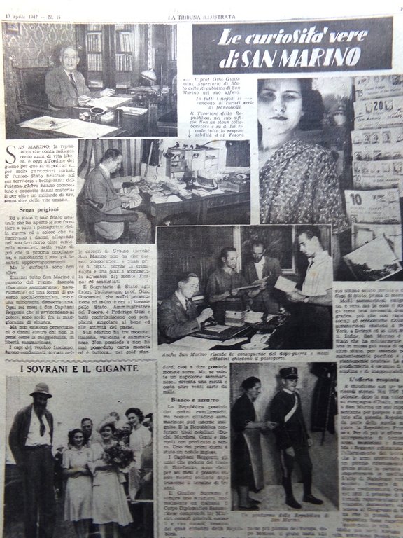 La Tribuna Italia Illustrata 13 Aprile 1947 San Marino Coppi …