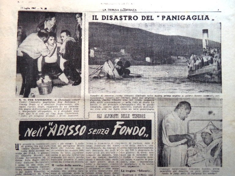 La Tribuna Italia Illustrata 13 Luglio 1947 Panigaglia Sinatra Menjou …