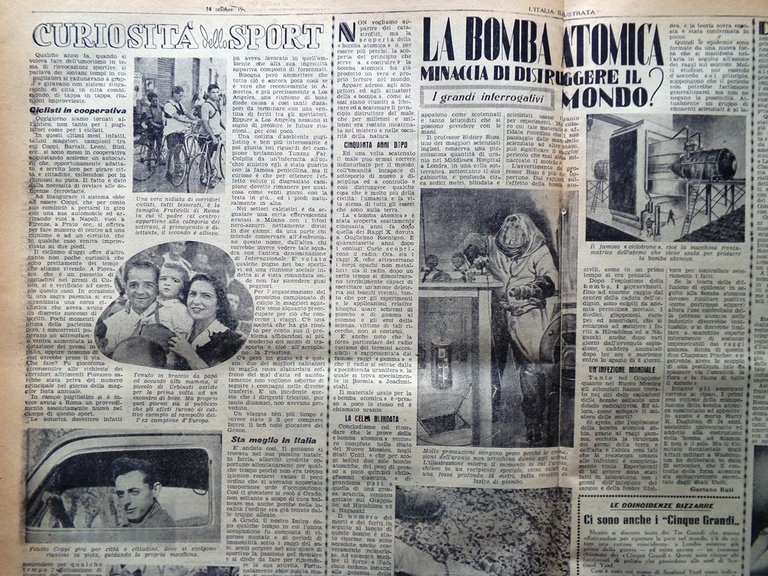 La Tribuna Italia Illustrata 14 Ottobre 1945 Aerodromi Gray Bomba …