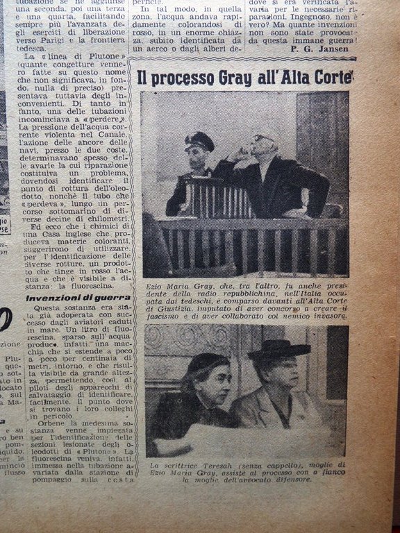 La Tribuna Italia Illustrata 14 Ottobre 1945 Aerodromi Gray Bomba …