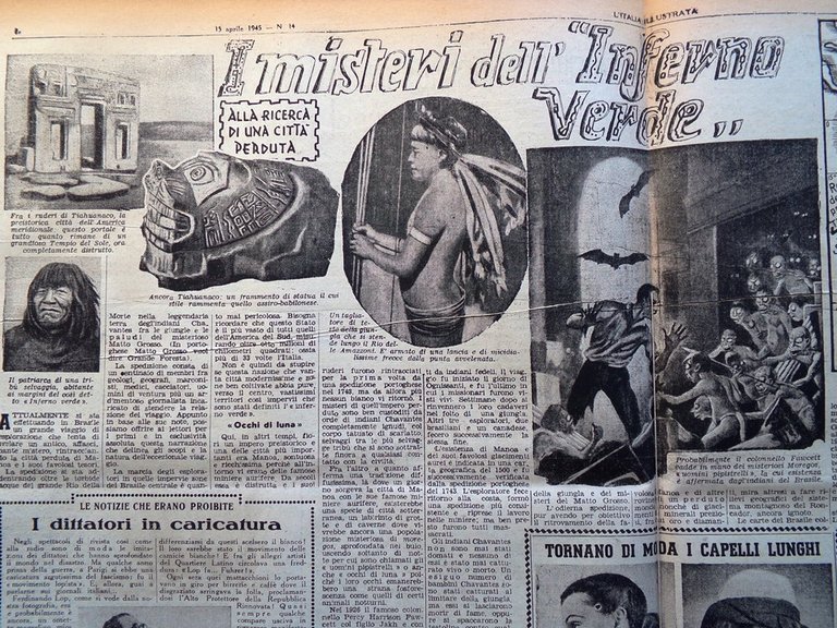 La Tribuna Italia Illustrata 15 Aprile 1945 WW2 Amazzonia Dennis …
