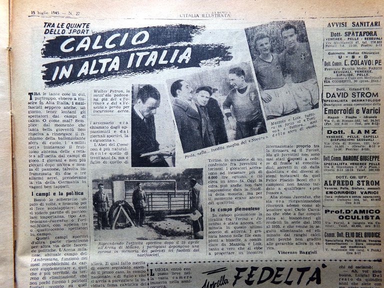 La Tribuna Italia Illustrata 15 Luglio 1945 WW2 Caso Shanti …