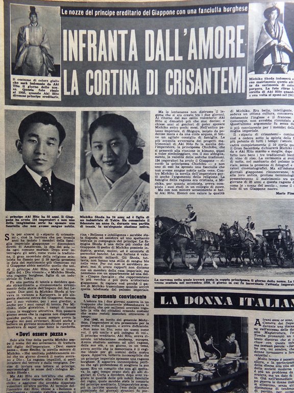 La Tribuna Italia Illustrata 15 Marzo 1959 Akihito Bardot Dante …