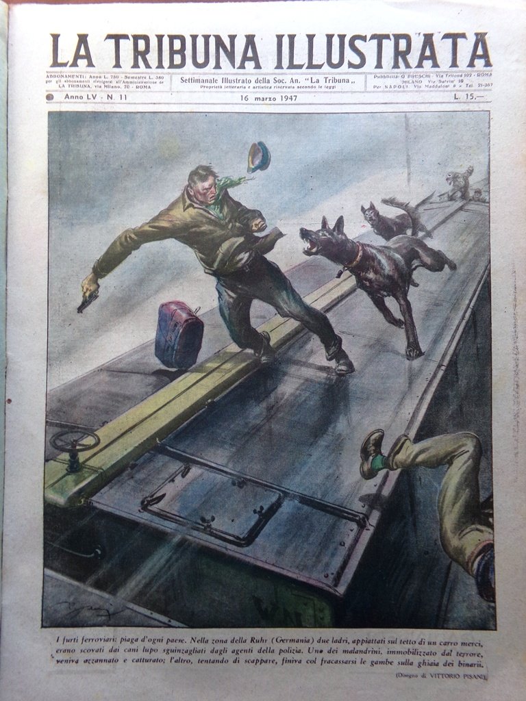 La Tribuna Italia Illustrata 16 Marzo 1947 Garbo Pin-Up Mazzini …