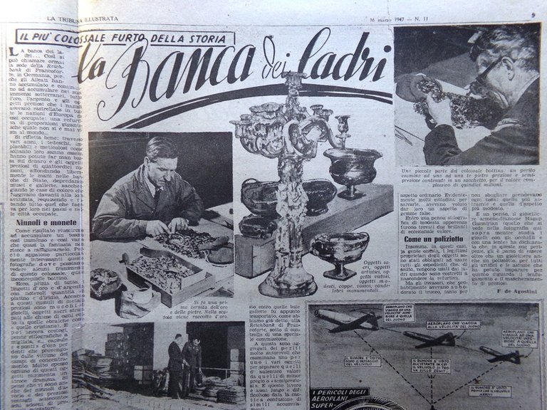 La Tribuna Italia Illustrata 16 Marzo 1947 Garbo Pin-Up Mazzini …