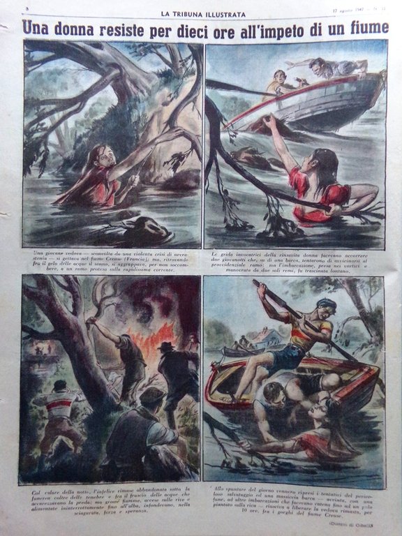 La Tribuna Italia Illustrata 17 Agosto 1947 Accademia Navale Mammut …