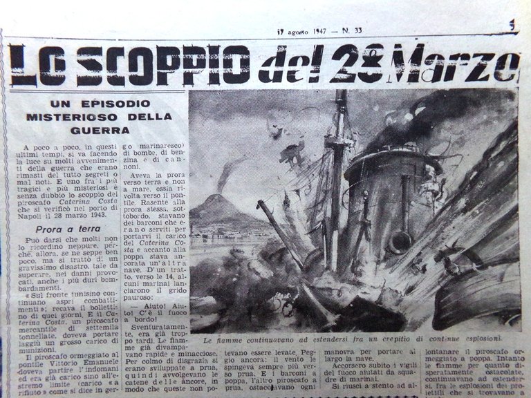 La Tribuna Italia Illustrata 17 Agosto 1947 Accademia Navale Mammut …