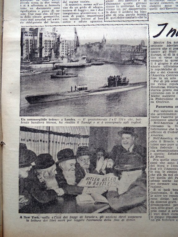 La Tribuna Italia Illustrata 17 Giugno 1945 WW2 Okinawa Ragazze …