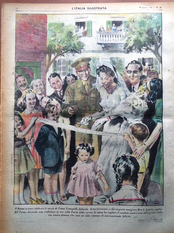 La Tribuna Italia Illustrata 17 Giugno 1945 WW2 Okinawa Ragazze …