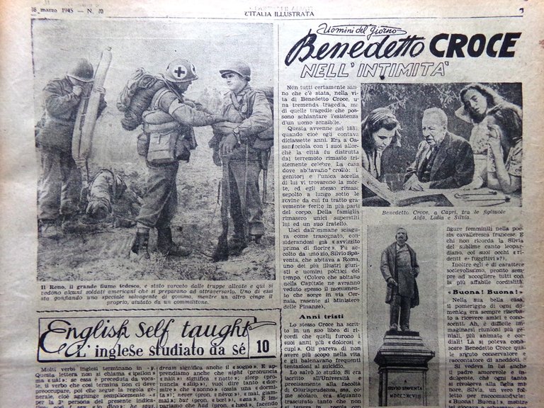La Tribuna Italia Illustrata 18 Marzo 1945 WW2 America Croce …