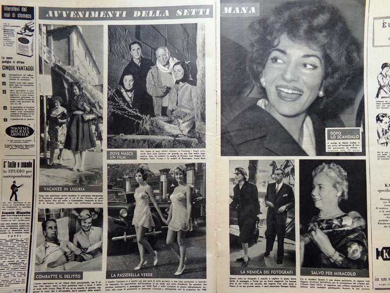 La Tribuna Italia Illustrata 18 Ottobre 1959 De Nicola Callas …