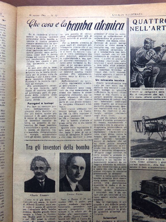 La Tribuna Italia Illustrata 19 Agosto 1945 WW2 Bomba Atomica …