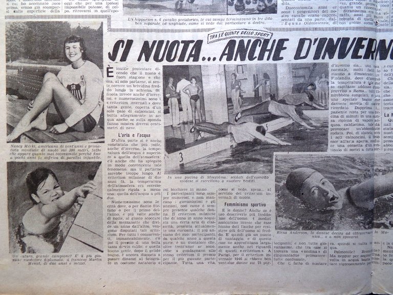 La Tribuna Italia Illustrata 19 Gennaio 1947 Animali Preistoria Nuoto …