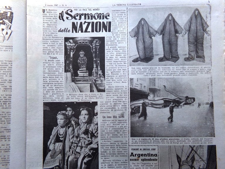 La Tribuna Italia Illustrata 2 Marzo 1947 Vamp Russel Sermone …