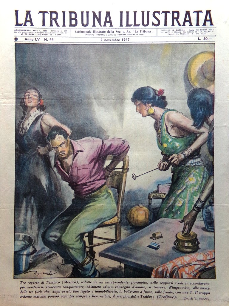 La Tribuna Italia Illustrata 2 Novembre 1947 Corride Giappone Russell …