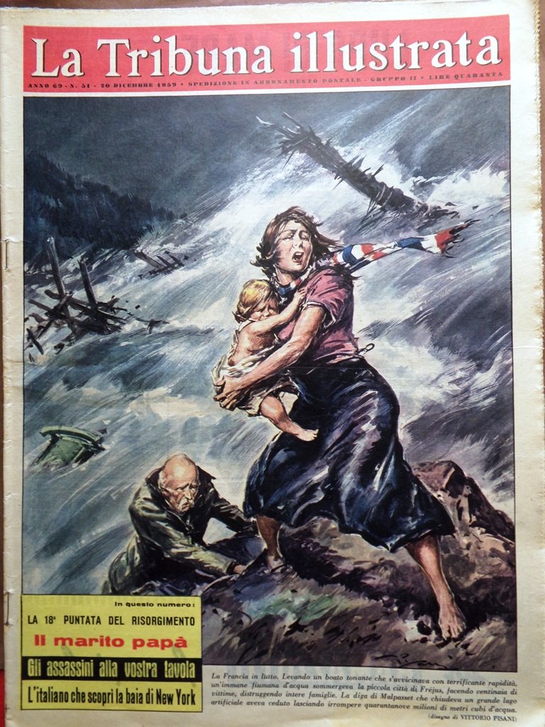 La Tribuna Italia Illustrata 20 Dicembre 1959 Disastro del Frejus …