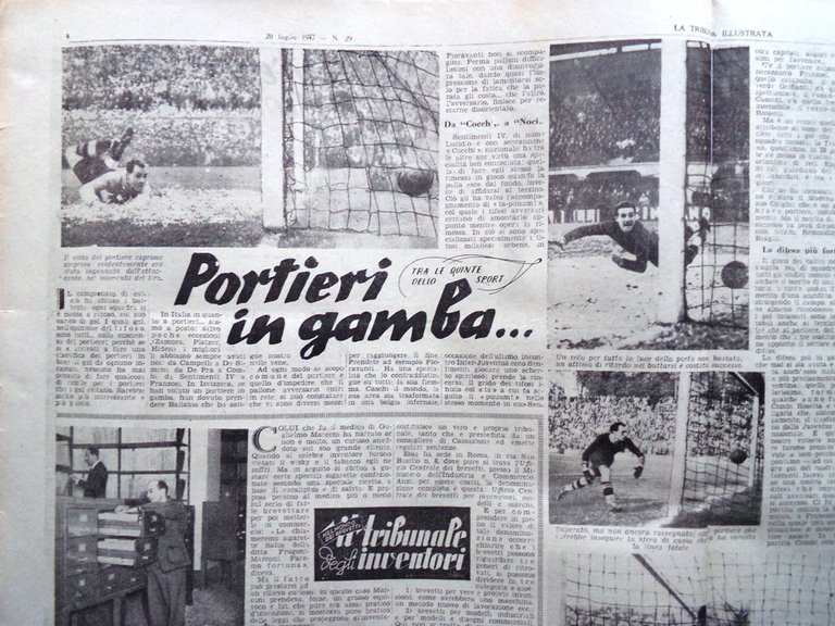 La Tribuna Italia Illustrata 20 Luglio 1947 Portieri Brevetti Gioielli …