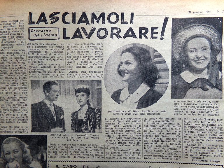 La Tribuna Italia Illustrata 21 Gennaio 1945 WW2 Vigliena Mazeel …