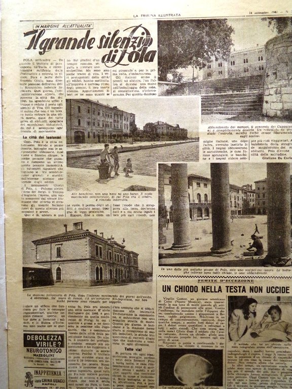 La Tribuna Italia Illustrata 21 Settembre 1947 Manolete Pola Orologi …