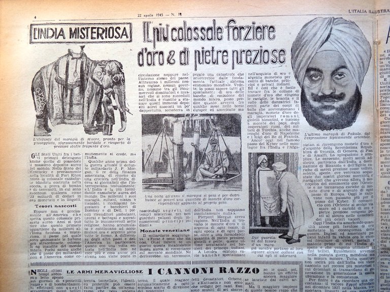 La Tribuna Italia Illustrata 22 Aprile 1945 WW2 Tesoro Germania …