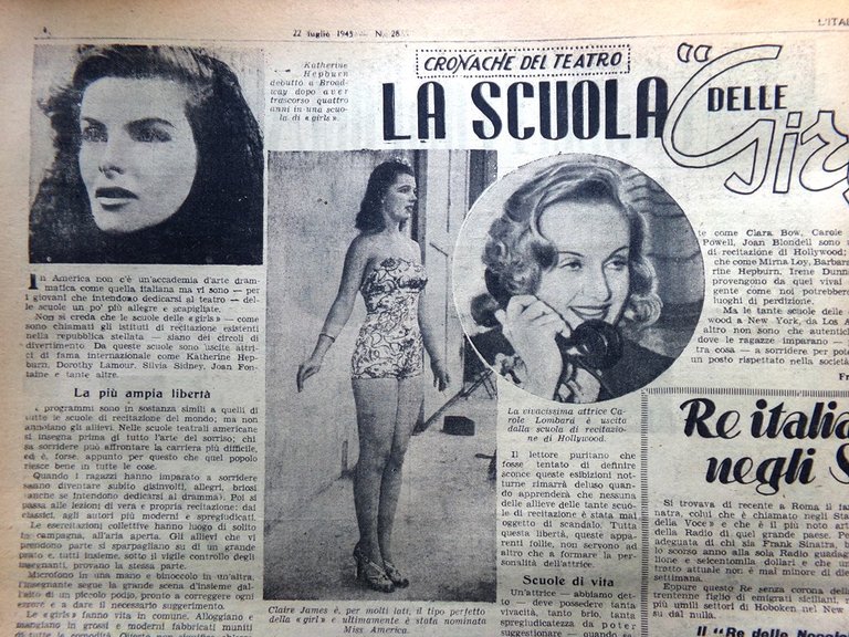 La Tribuna Italia Illustrata 22 Luglio 1945 WW2 Girls Sinatra …