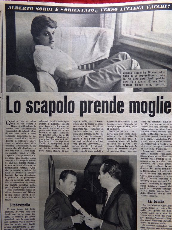 La Tribuna Italia Illustrata 22 Novembre 1959 Fame Mondo Sordi …